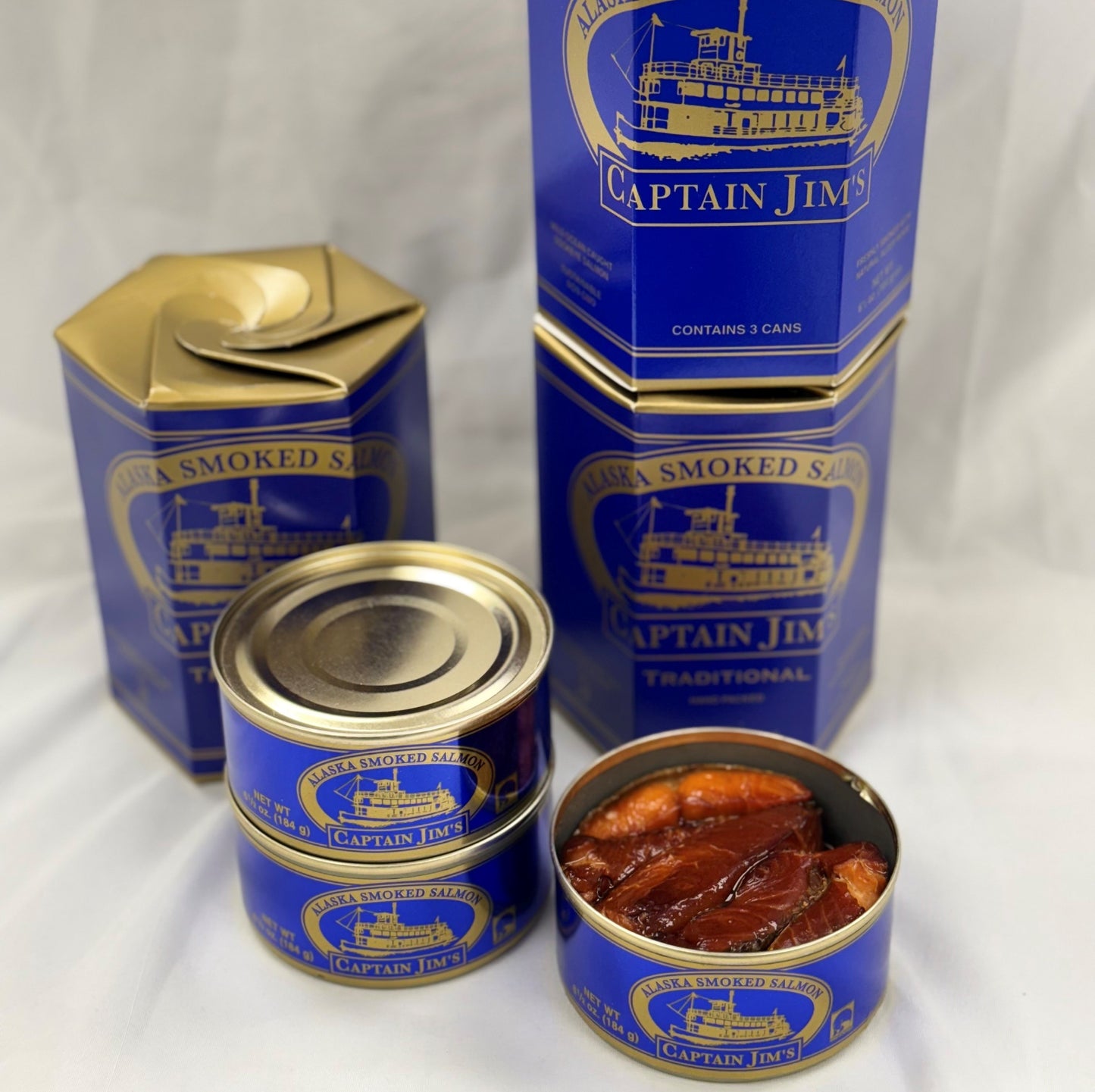 Captain Jim's Smoked Salmon 24 Can Case