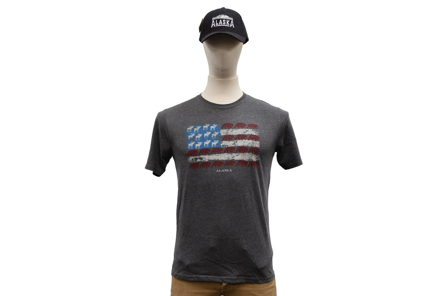 Moose and Grizzly USA Flag T Shirt