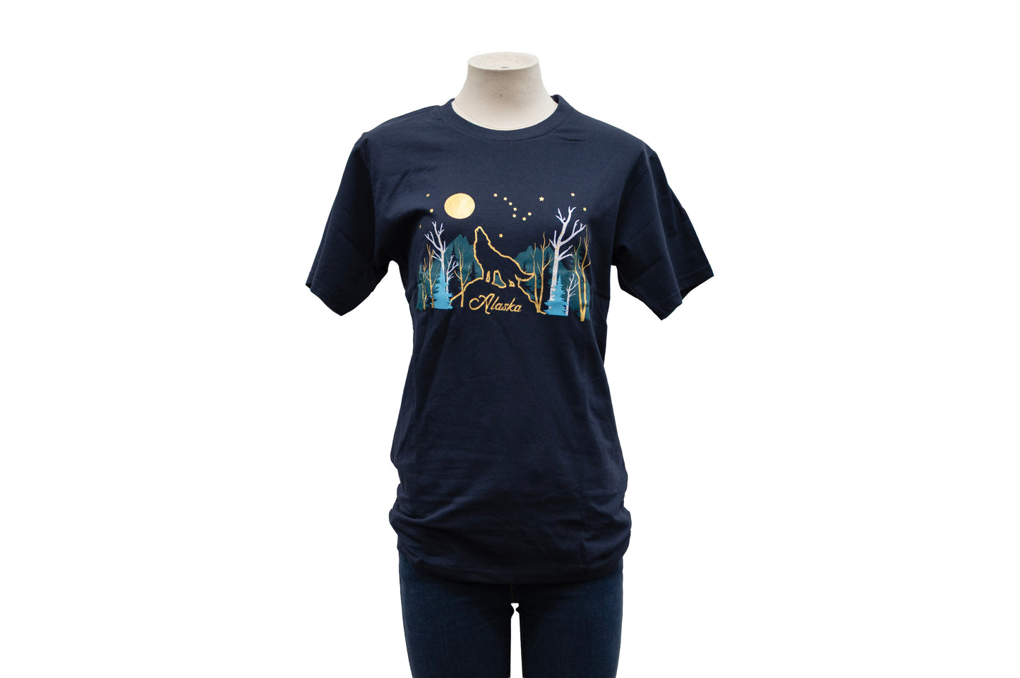 Alaska Blue Mountain Foil Gold T Shirt
