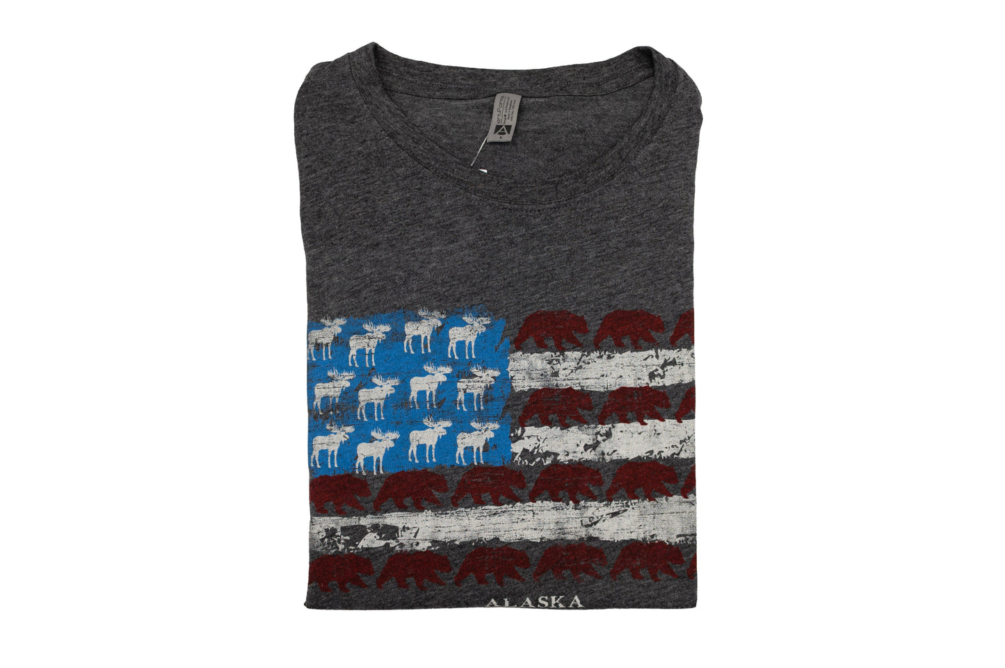 Moose and Grizzly USA Flag T Shirt