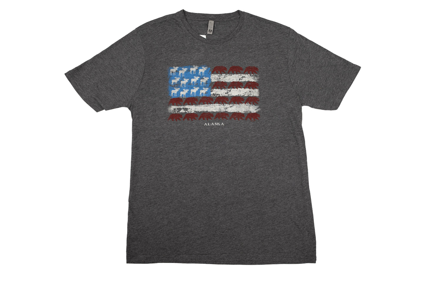 Moose and Grizzly USA Flag T Shirt