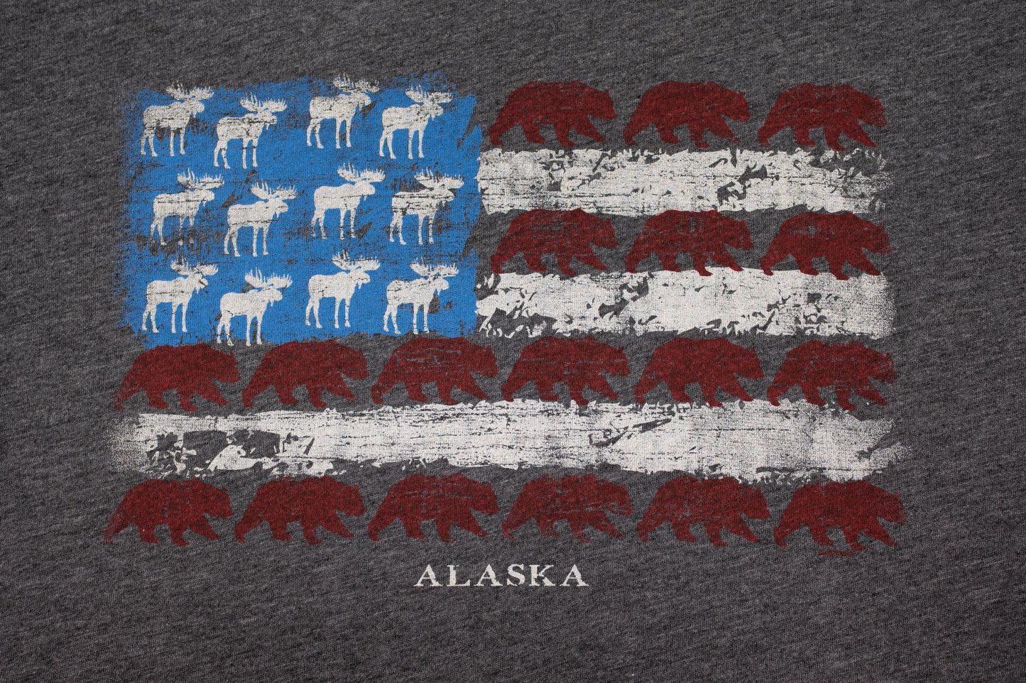 Moose and Grizzly USA Flag T Shirt